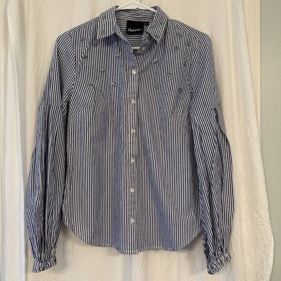 Nanette Lepore Women’s Small Button Down Shirt Preppy - Picture 1 of 14